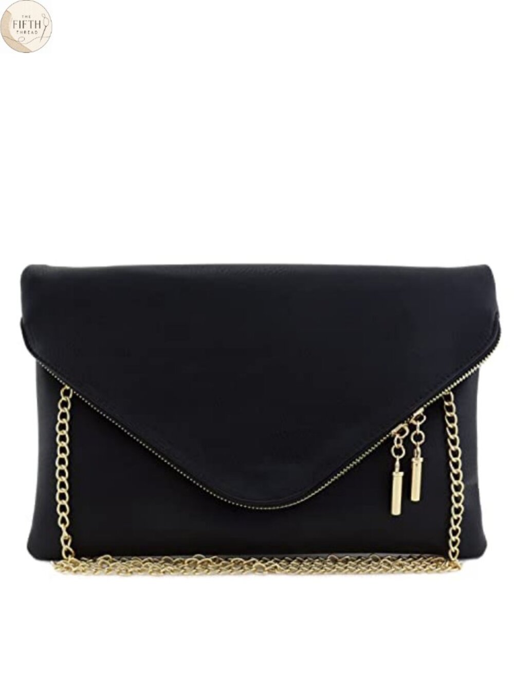 Oversized Envelope Clutch Evening Bag Faux Leather Chain Strap
